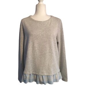 New Vineyard Vines NWT Gray Blue Plaid Long Sleeve Top Sweatshirt